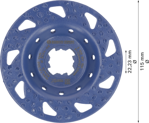Cabeçote de retificação de carboneto multimaterial Bosch EXPERT, plano.